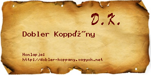 Dobler Koppány névjegykártya